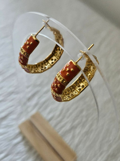 Boucles d'oreilles Corail Doré
